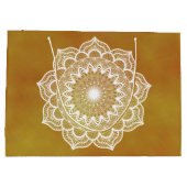 Witte Mandala op Gouden Achtergrond Groot Cadeauzakje (Achterkant)