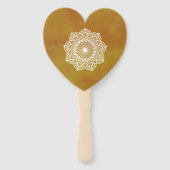 Witte Mandala op Gouden Achtergrond Handwaaier (Achterkant)