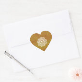 Witte mandala op gouden achtergrond hart sticker (Envelop)