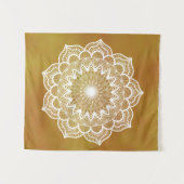 Witte Mandala op Gouden Achtergrond Klein Wandkleed (Voorkant (horizontaal))
