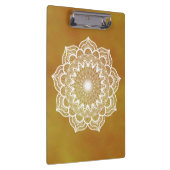 Witte Mandala op Gouden Achtergrond Klembord (Rechts)