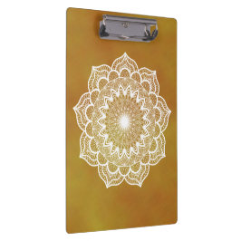 Witte Mandala op Gouden Achtergrond Klembord
