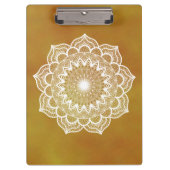 Witte Mandala op Gouden Achtergrond Klembord (Voorkant)