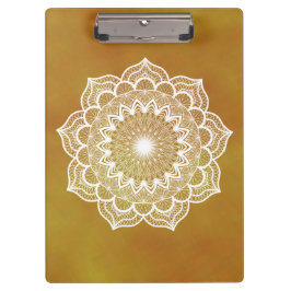 Witte Mandala op Gouden Achtergrond Klembord