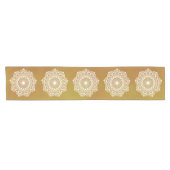 Witte Mandala op Gouden Achtergrond Korte Tafelloper (Horizontaal)
