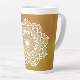Witte Mandala op Gouden Achtergrond Latte Mok