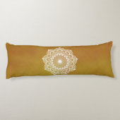 Witte Mandala op Gouden Achtergrond Lichaamskussen (Achterkant)