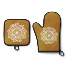 Witte Mandala op Gouden Achtergrond