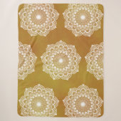 Witte Mandala op Gouden Achtergrond Sherpa Deken (Voorkant)