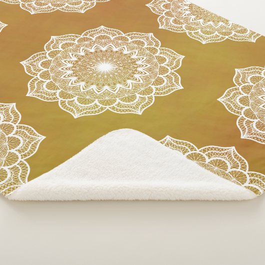 Witte Mandala op Gouden Achtergrond Sherpa Deken (3/4)