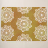 Witte Mandala op Gouden Achtergrond Sherpa Deken (Voorkant (horizontaal))