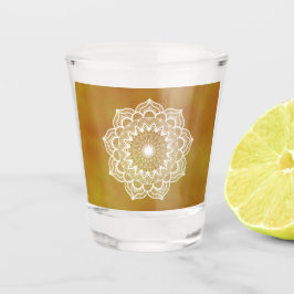 Witte Mandala op Gouden Achtergrond Shot Glas