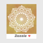 Witte Mandala op Gouden Achtergrond Sticker (Vel)