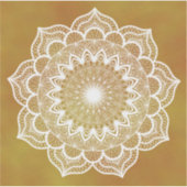 Witte Mandala op Gouden Achtergrond Sticker (Voorkant)
