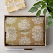 Witte Mandala op Gouden Achtergrond