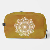 Witte Mandala op Gouden Achtergrond Toilettasje (Voorkant)