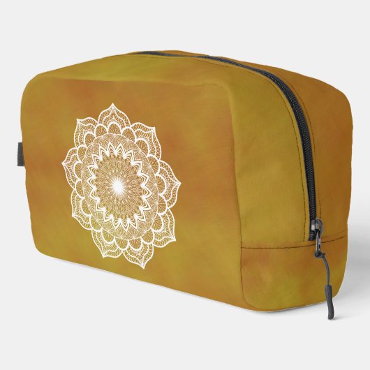 Witte Mandala op Gouden Achtergrond Toilettasje (Rechterhoek)