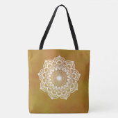 Witte Mandala op Gouden Achtergrond Tote Bag (Voorkant)