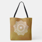 Witte Mandala op Gouden Achtergrond Tote Bag (Achterkant)