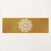 Witte Mandala op Gouden Achtergrond Yogamat (Achterkant (horizontaal))