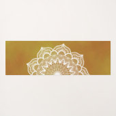 Witte Mandala op Gouden Achtergrond Yogamat (Achterkant (horizontaal))