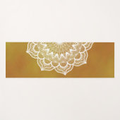 Witte Mandala op Gouden Achtergrond Yogamat (Voorkant (horizontaal))