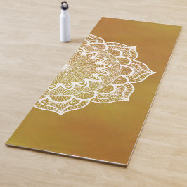 Witte Mandala op Gouden Achtergrond Yogamat