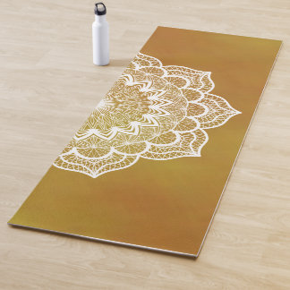 Witte Mandala op Gouden Achtergrond Yogamat