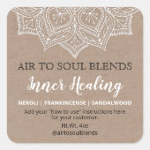 Witte mandala op kraftblend labels (Voorkant)