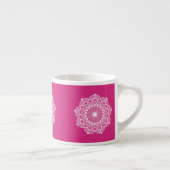 Witte Mandala op Roze Achtergrond Espresso Kop (Rechts)