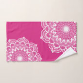 Witte Mandala op Roze Achtergrond Handdoek (Handdoek)