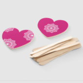 Witte Mandala op Roze Achtergrond Handwaaier (Niet-gemonteerd)