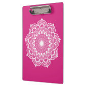 Witte Mandala op Roze Achtergrond Klembord (Links)