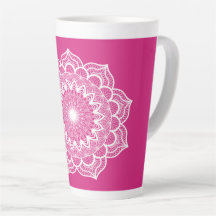 Witte Mandala op Roze Achtergrond