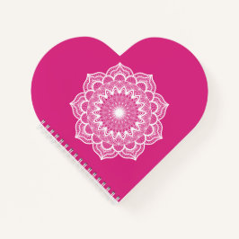 Witte Mandala op Roze Achtergrond Notitieboek