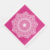 Witte Mandala op Roze Achtergrond Servet (Hoek)