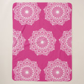 Witte Mandala op Roze Achtergrond Sherpa Deken (Voorkant)
