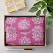 Witte Mandala op Roze Achtergrond Tissuepapier (Geschenk)
