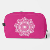 Witte Mandala op Roze Achtergrond Toilettasje (Voorkant)