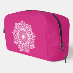 Witte Mandala op Roze Achtergrond Toilettasje