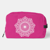Witte Mandala op Roze Achtergrond Toilettasje (Achterkant)