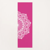 Witte Mandala op Roze Achtergrond Yogamat (Voorkant)