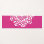 Witte Mandala op Roze Achtergrond Yogamat (Voorkant (horizontaal))
