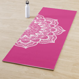 Witte Mandala op Roze Achtergrond Yogamat