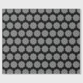 Witte Mandala op Zwarte Achtergrond Cadeaupapier (Vlak)