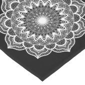 Witte Mandala op Zwarte Achtergrond Korte Tafelloper (Hoek)