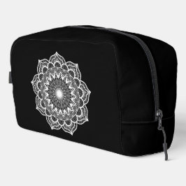Witte Mandala op Zwarte Achtergrond Toilettasje