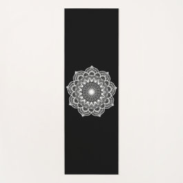 Witte Mandala op Zwarte Achtergrond Yogamat