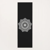 Witte Mandala op Zwarte Achtergrond Yogamat (Achterkant)