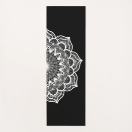Witte Mandala op Zwarte Achtergrond Yogamat